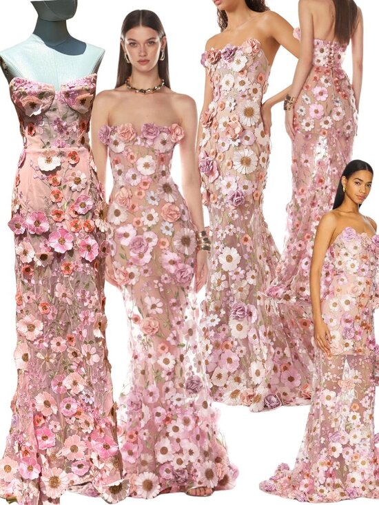 Bronx and Banco Dresses & Skirts - 🆕 BRONX & BANCO 🧿 NWOT Jasmine Floral-Appliqued Gown, Pastel Pink Sz M US 6